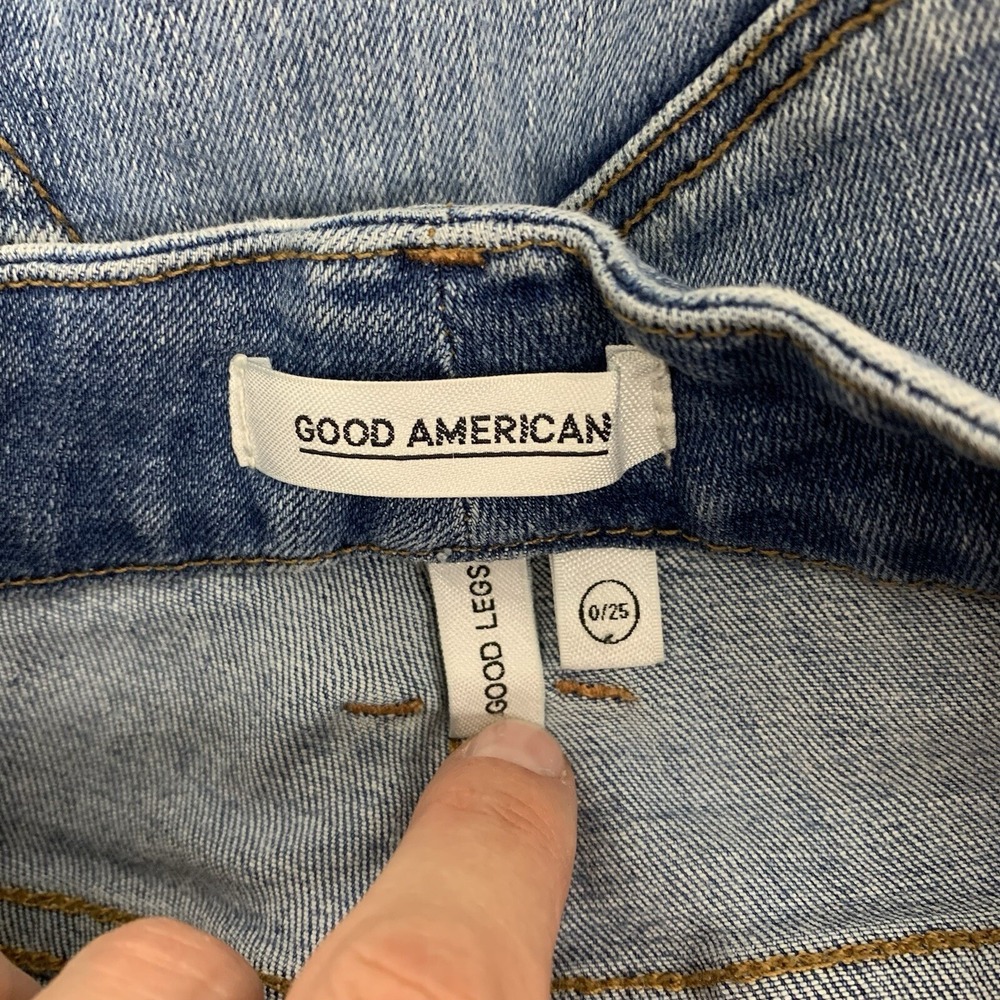 Good American Jeans Skinny 25 Blue Stretch High Rise Casual Streetwear - Picture 6 of 8